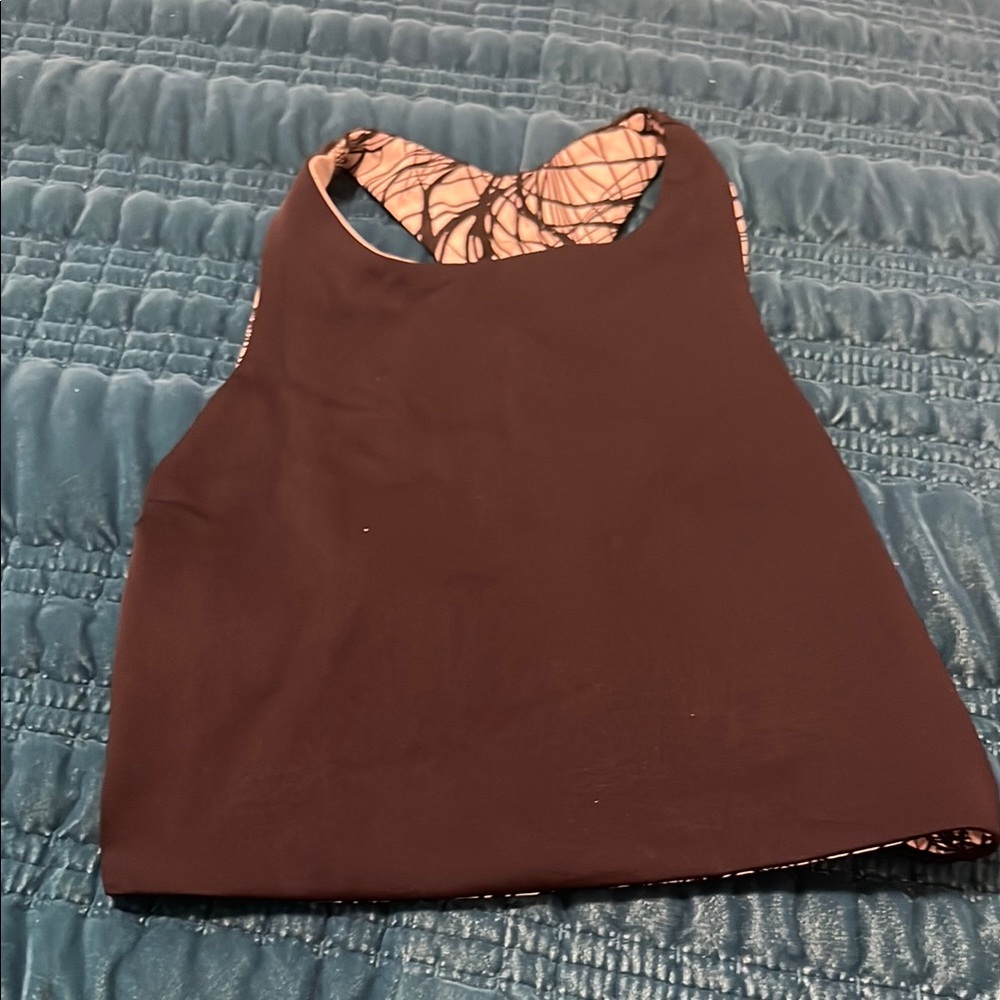 Beyond Yoga Black and Cream Floral Tank